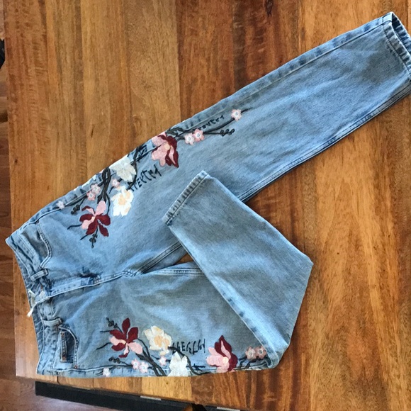embroidered jeans topshop